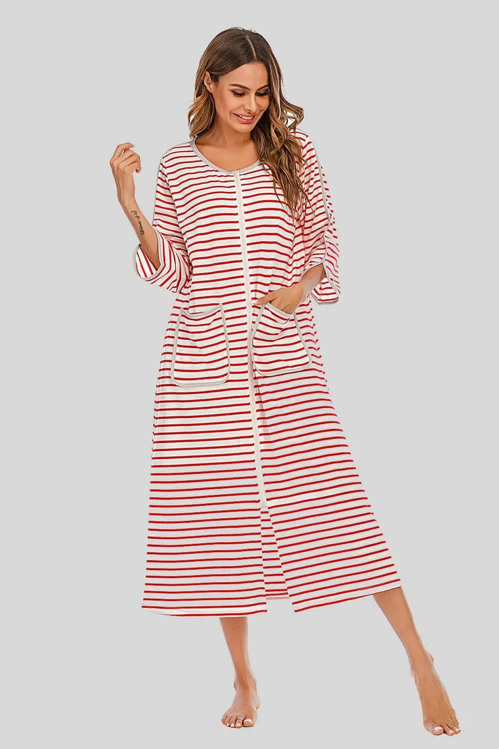 Elegant sheer night dress with pockets - Love Salve